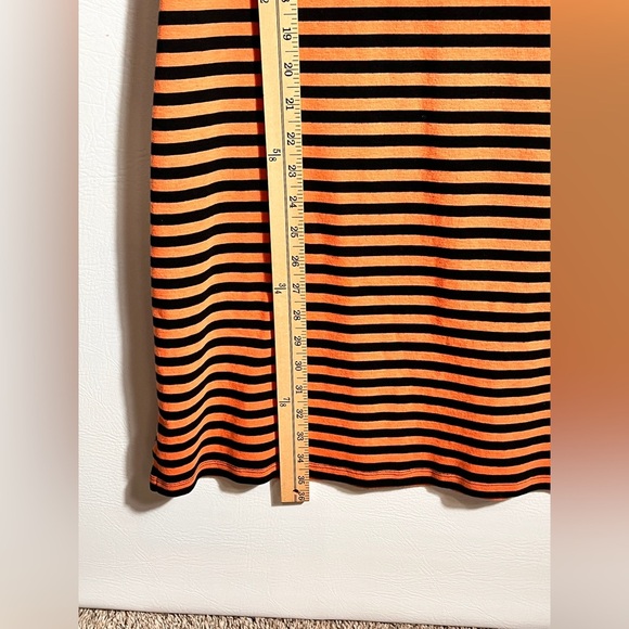Calvin Klein Cotton Striped Mini Dress in Orange and Black Small - Picture 5 of 7